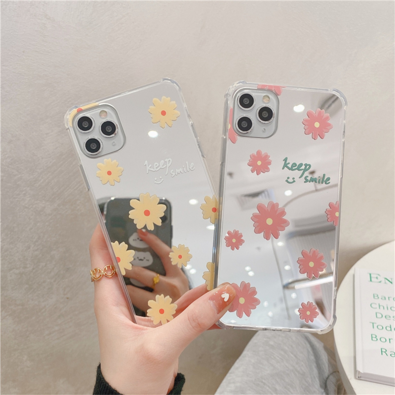 Ốp Lưng Gương Chống Sốc Flowers
