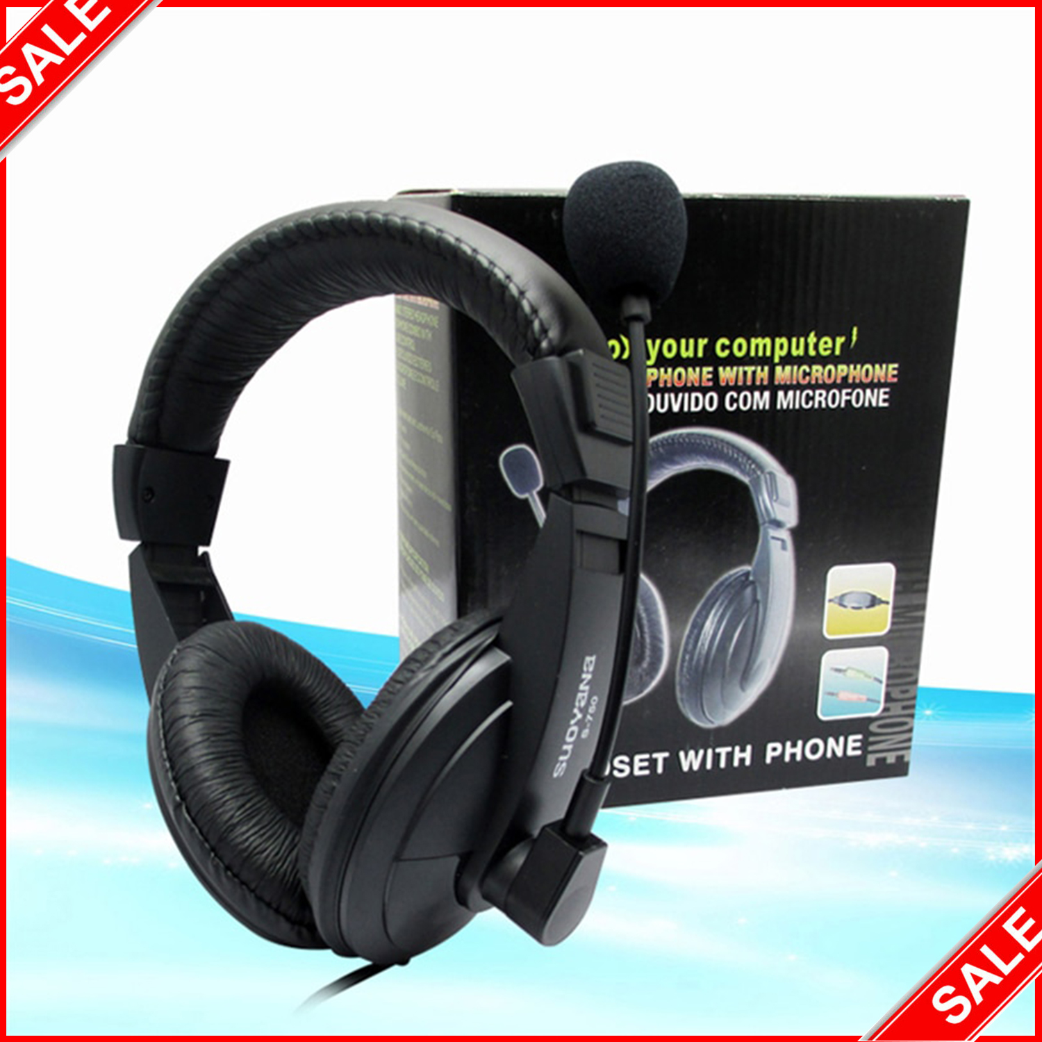 Tai nghe Suoana FT-S750 cao cấp, Tai nghe chụp tai có mic học trực tuyến, tai nghe chuyên game cho game thủ chơi game pubg, cho quán Internet, loa siêu trầm extrabass