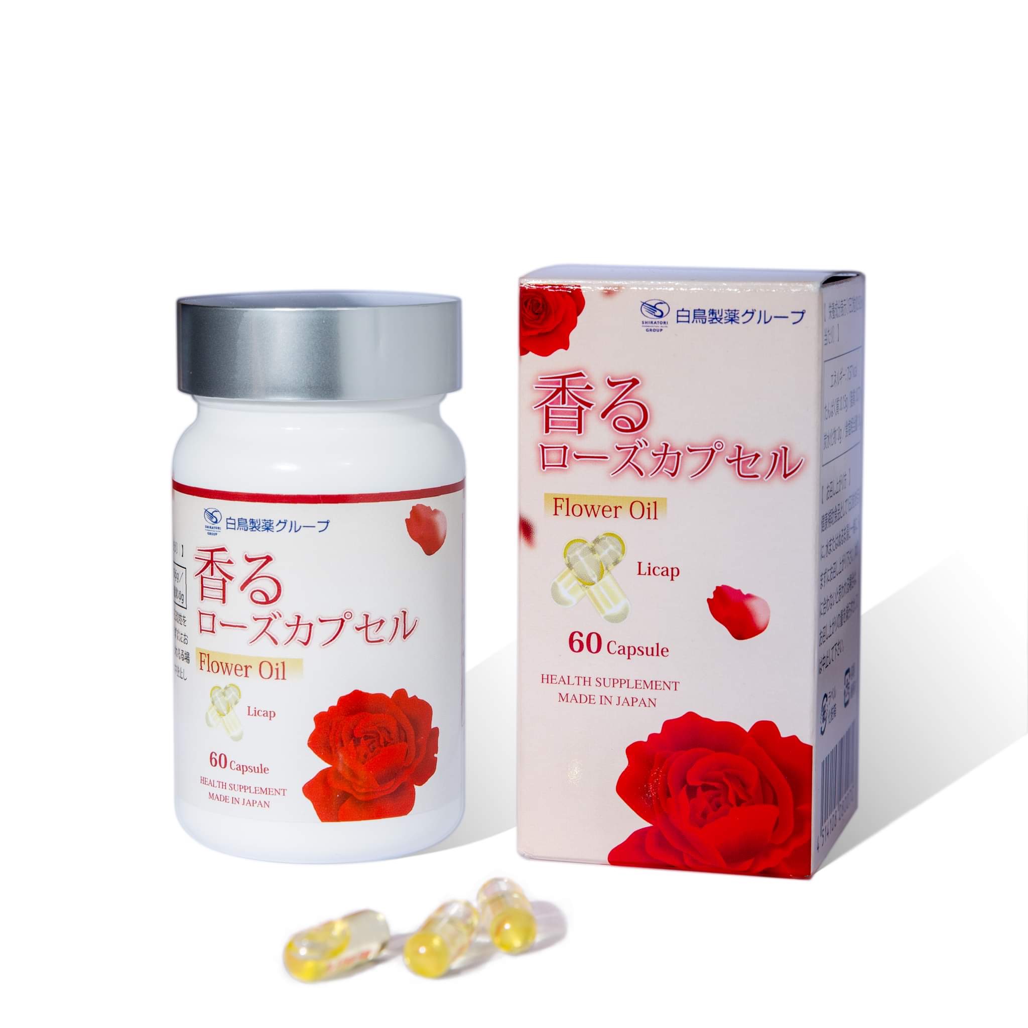 Viên uống thơm cơ thể Flower Oil Nhật Bản, Cải thiện nội tiết tố, mùi hương cơ thể hộp 60 viên
