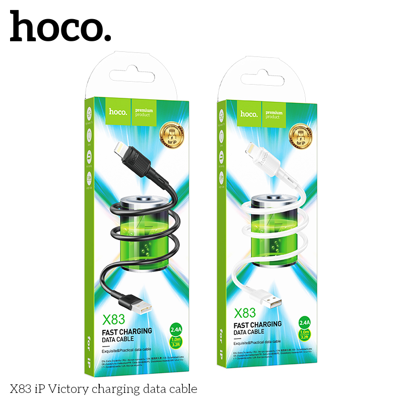 Cáp sạc hoco x83 cổng lightning cho iphone 2.4a dài 1m