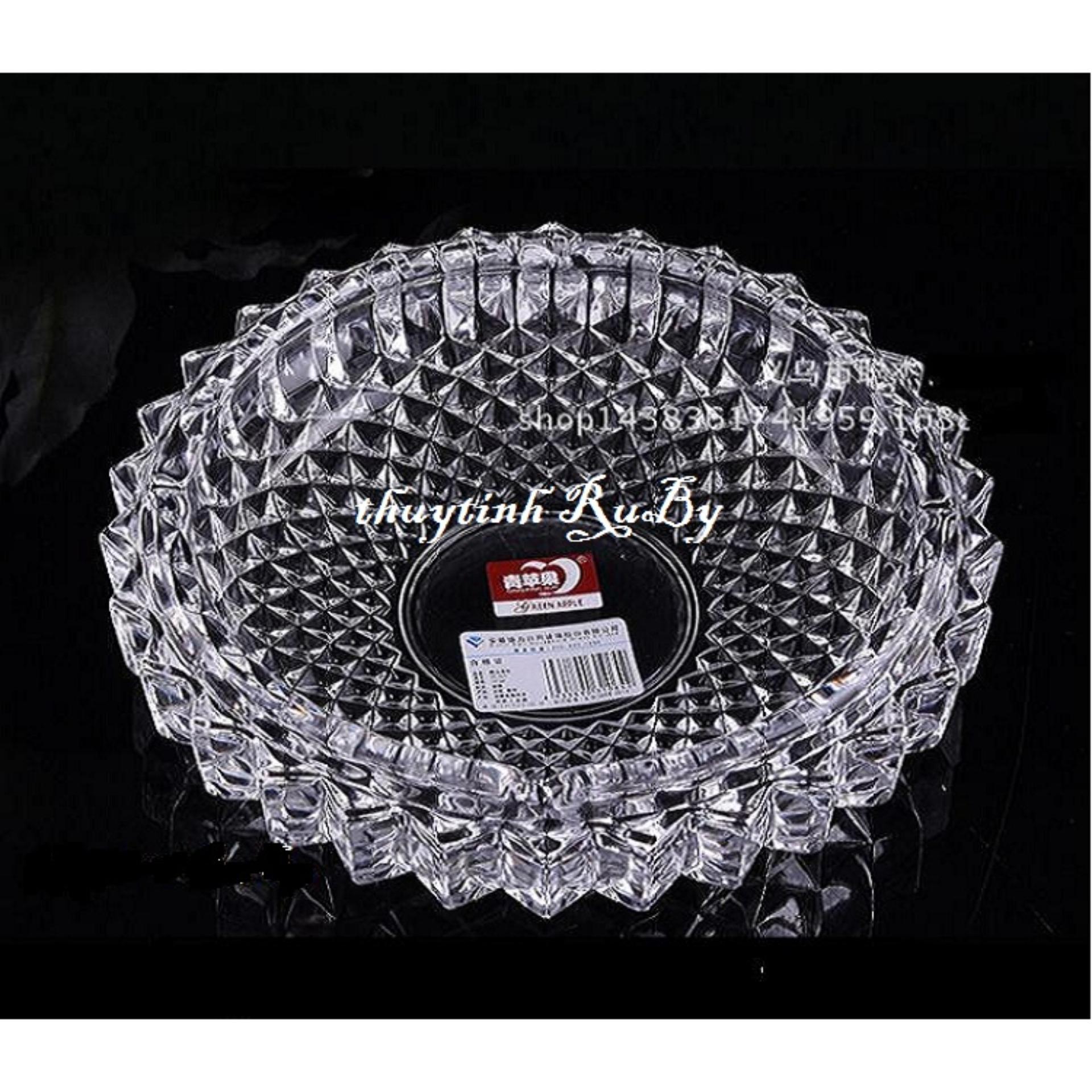 Gạt tàn thủy tinh deli yg1008 - gạt tàn thuốc tròn