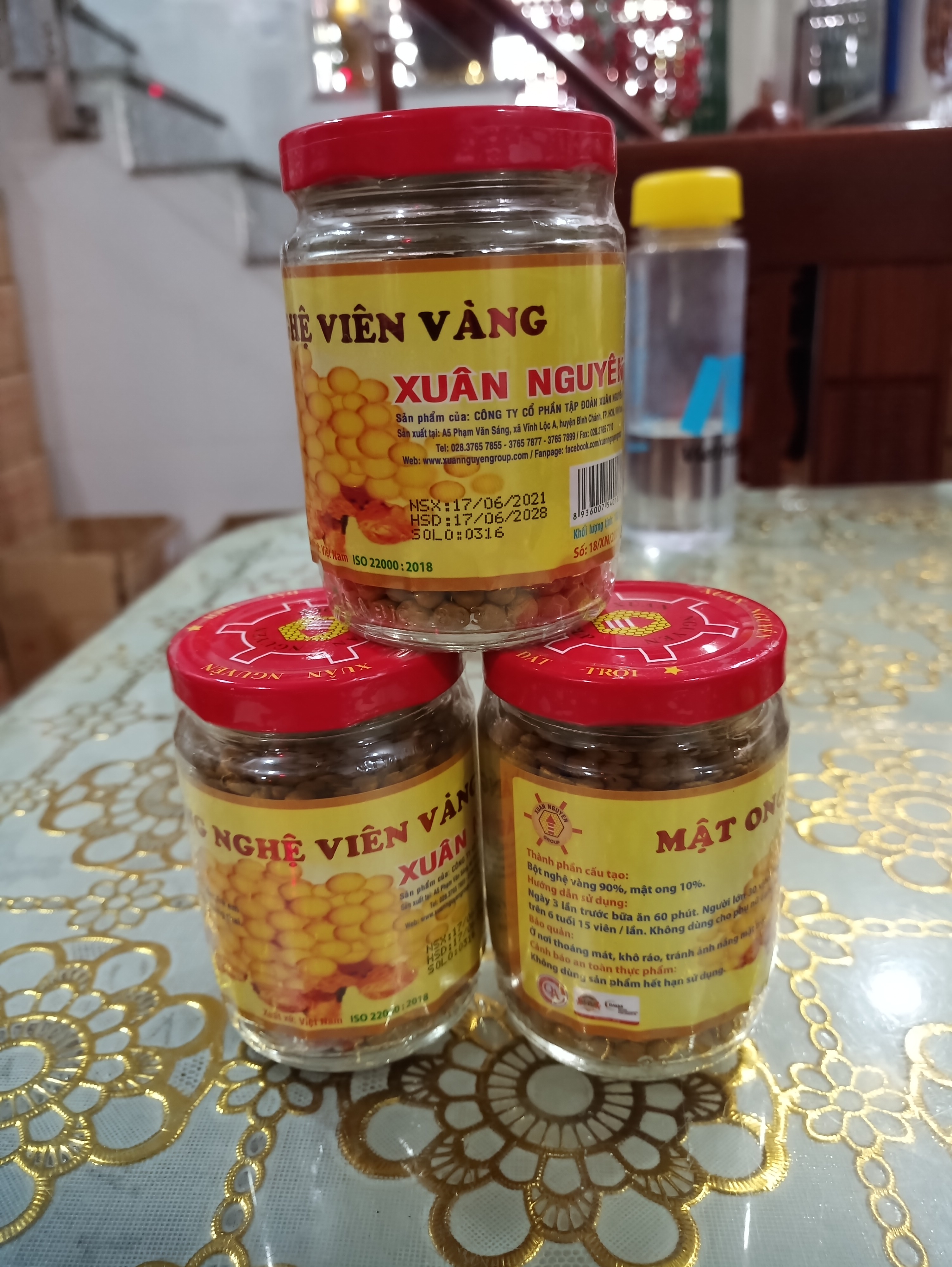 [HCM]Mật Ong Viên Nghệ Vàng xuân nguyên lọ thủ tinh 100gr hỗ trợ trị đau bao tử dạ dày đầy bụng kháng viêm