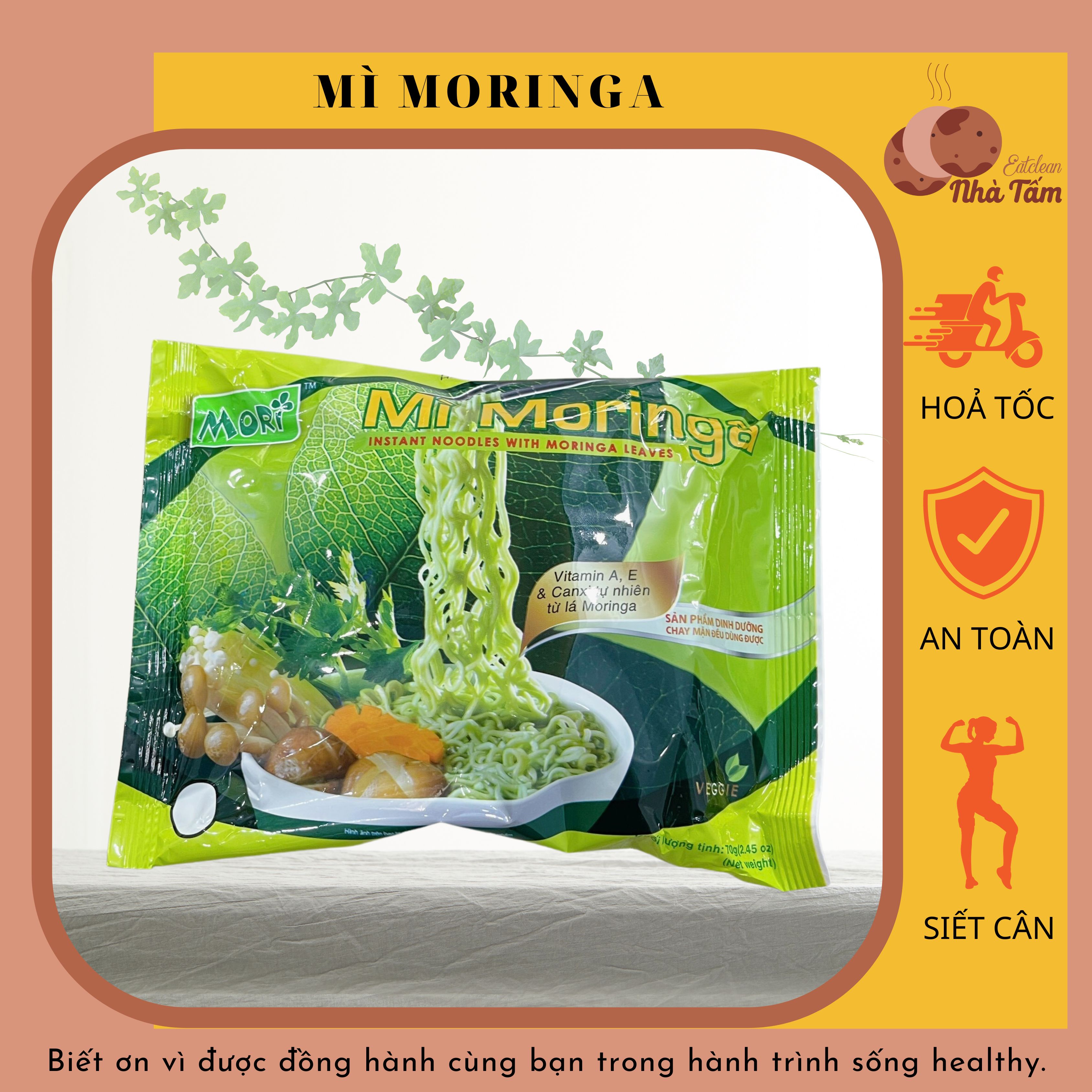 Mì tôm chùm ngây moringa ít calo 70gr