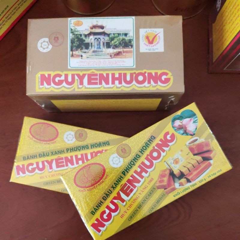 Bánh Đậu Xanh Nguyên Hương Hộp 2 Phong 320g