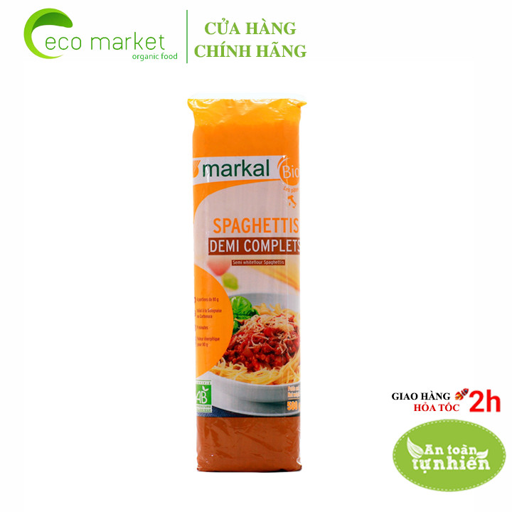 Mì spaghetti mì ý bán lứt hữu cơ markal 500g