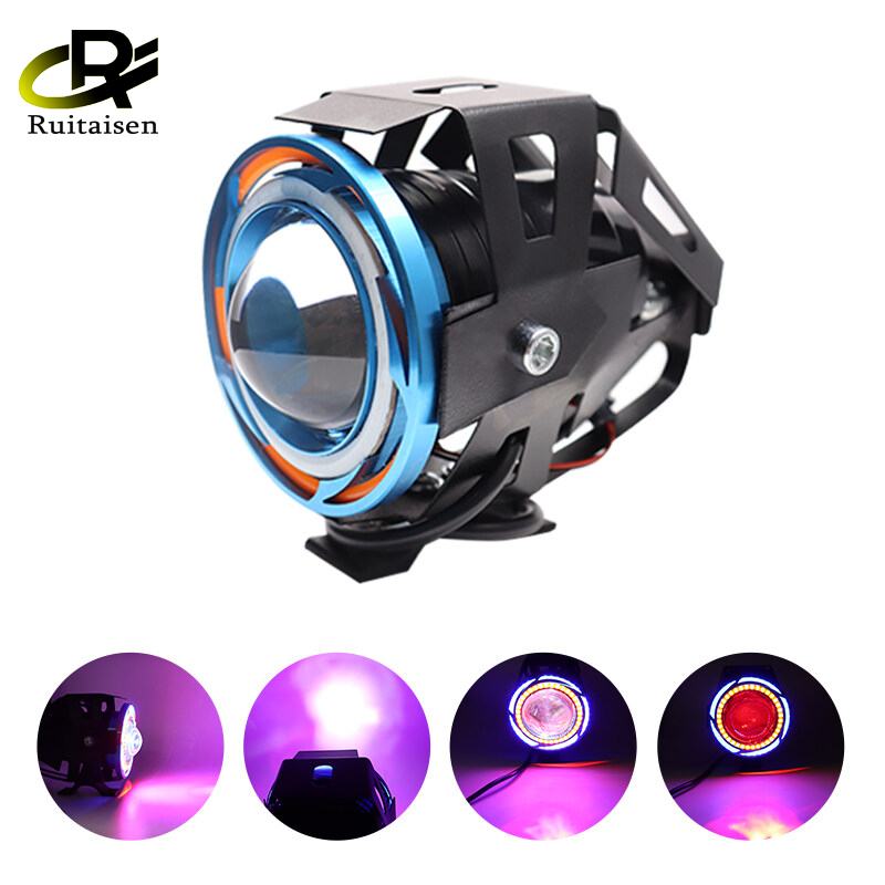 Đèn pha led làm việc đèn sương mù phụ trợ lái xe đường trường mắt thiên thần u11 cho đèn xe máy và đèn pha sương mù