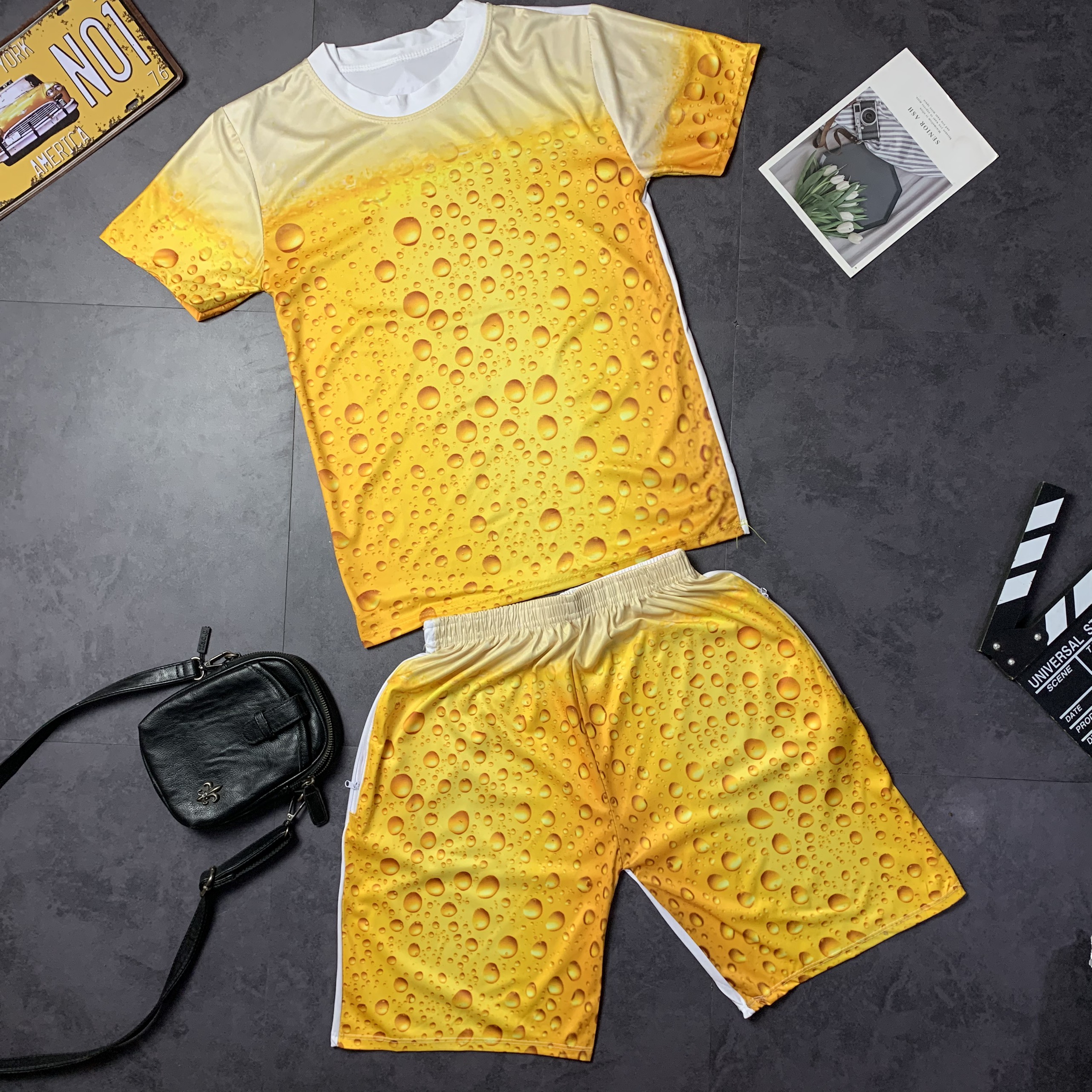 Bộ Đồ Thun Nam - Bộ Thun Nam Thời Trang In Hình Bia - BN49