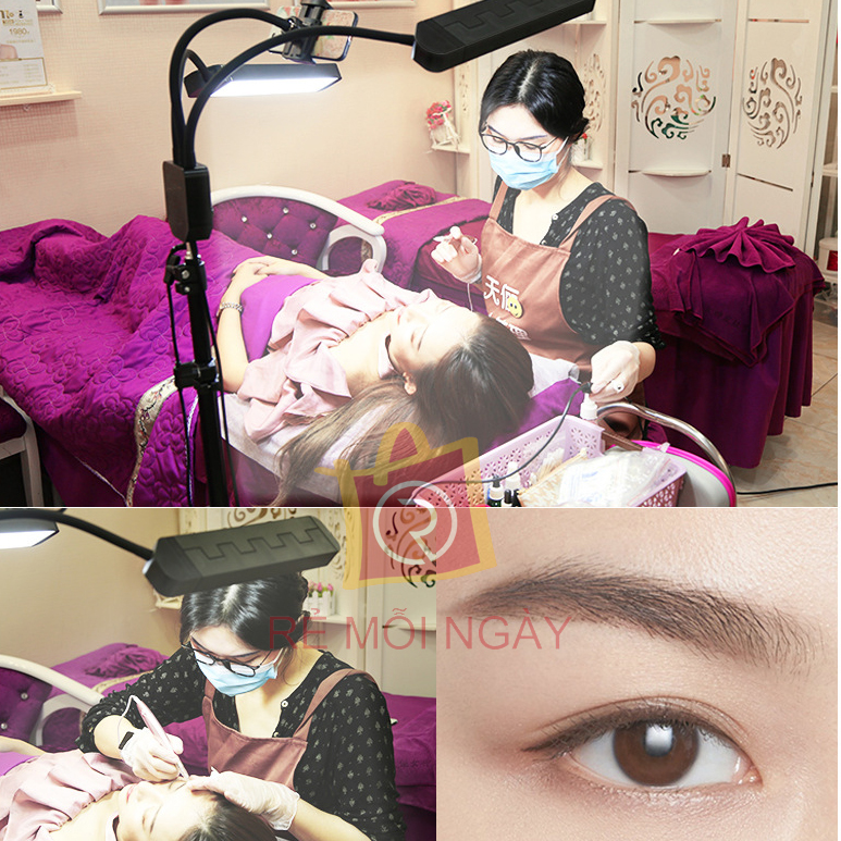 Đèn led phun xăm nối mi, đèn led spa, thẩm mỹ làm đẹp, salon tóc, livestream, chụp anh studio, đèn 2 râu cao cấp