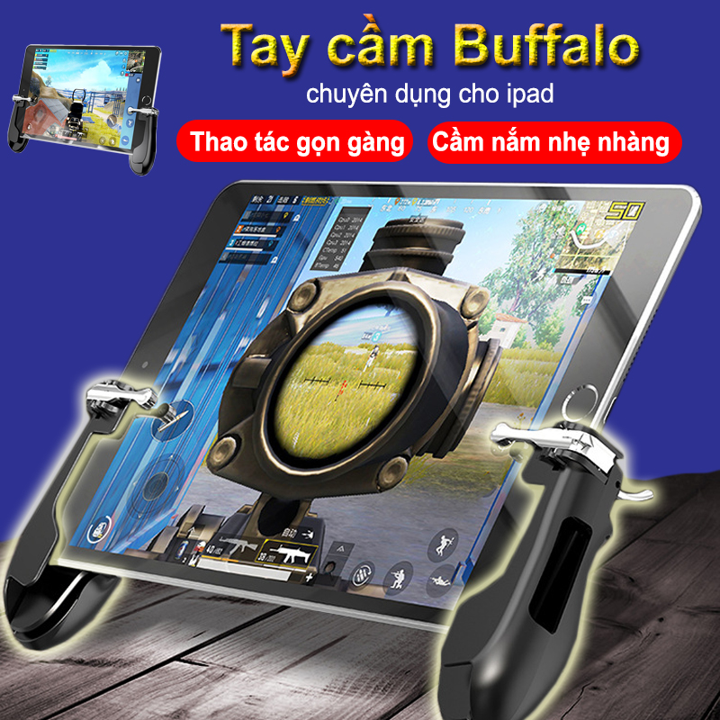 Phụ kiện chơi game tay cầm nút bắn Buffalo Xgame Pubg Freefire tương thích với Ipad mini, Ipad air và các dòng máy tính bảng androit và smartphone 6 inch trở lên, nhỏ gọn dễ dàng lắp đặt
