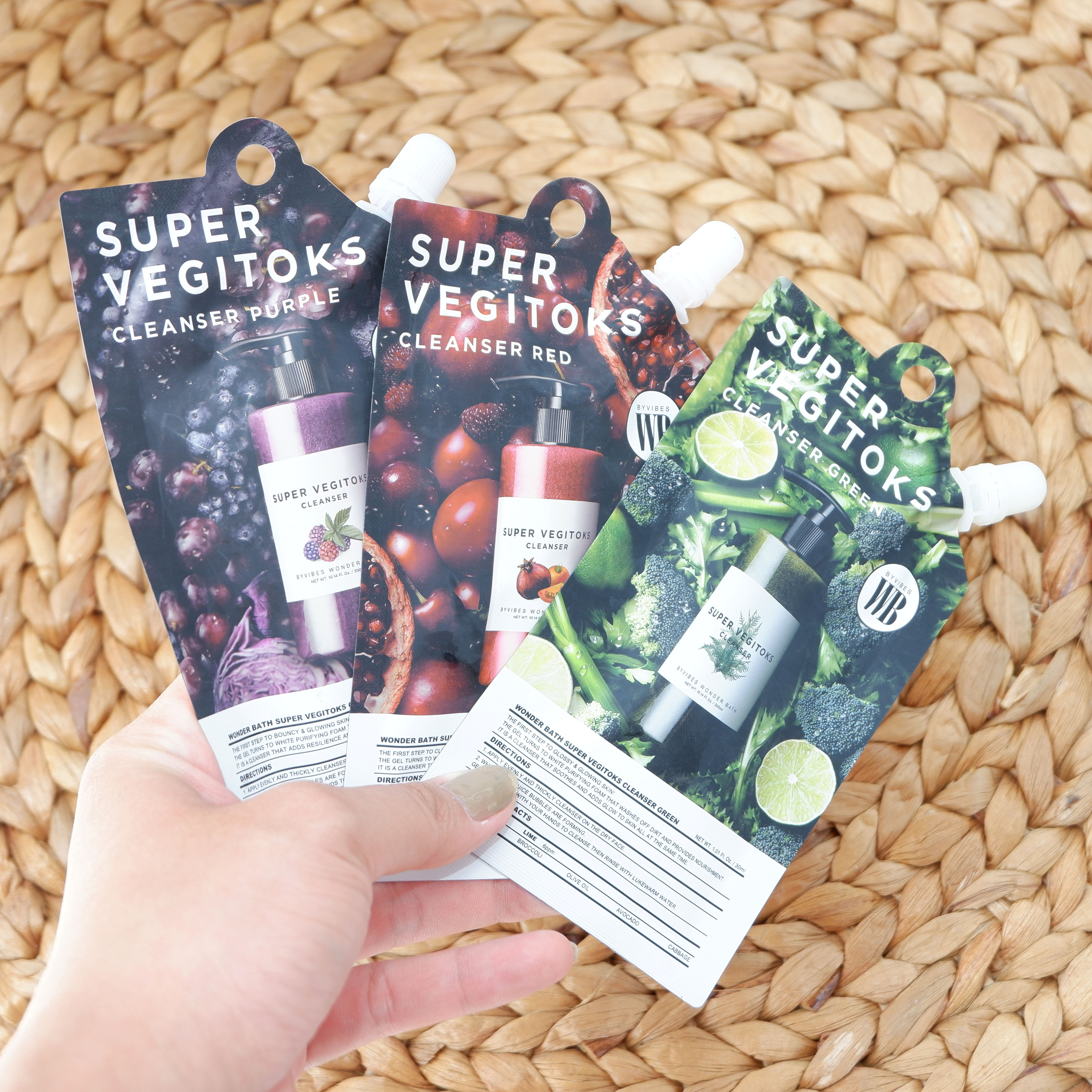 Sữa rửa mặt thải độc rau củ tẩy trang Byvibes Wonder Bath Super Vegitoks Cleanser Dạng Gói 30ML