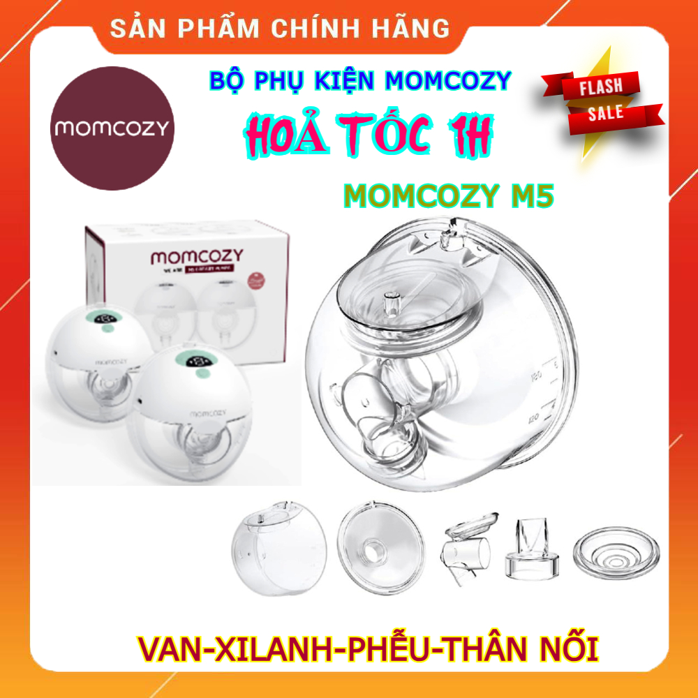 (HoảTốc1h) Phụ kiện Máy hút sữa Momcozy S9 S9Pro S12 S12Pro - Van silicon, phễu, cup, cổ nối, màng n