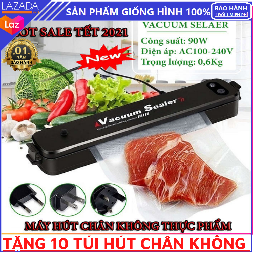 Máy hút chân không gia đình Vacuum Sealer hot 2021 - mẫu máy ép chân không, máy hút chân không thực phẩm mini cực tốt - Tặng 10 túi bảo quản, Bảo hành 12 tháng, máy ép chân không , máy hút chân không , máy hút chân không thực phẩm gia đình
