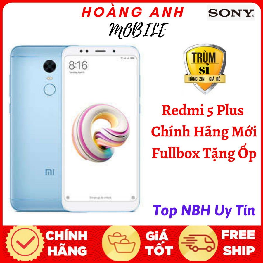 [BÁN LẺ - GIÁ SỈ] FULLBOX Xiaomi REDMI 5 Plus - Xiaomi Redmi 5 Plus 2sim fullbox mới tạng ốp - có sẵn Tiếng việt
