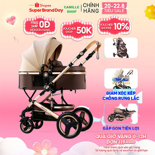 Xe đẩy cho bé gấp gọn, xe nôi đa năng dành cho em bé