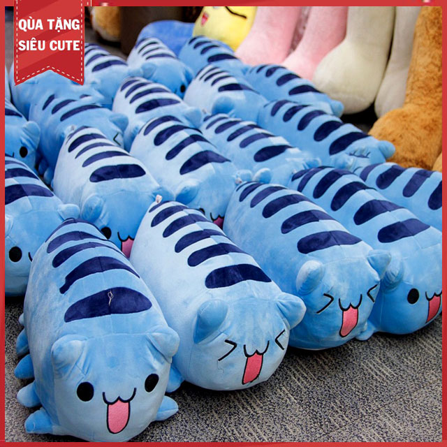 [HÀNG VIỆT NAM + CHỌN KÍCH THƯỚC] Gấu bông, thú nhồi bông mèo Capoo cười hạnh phúc, gối ôm mèo capoo vải nỉ nhung co giãn 4 chiều, gấu bông mèo hoạt hình GDHEO