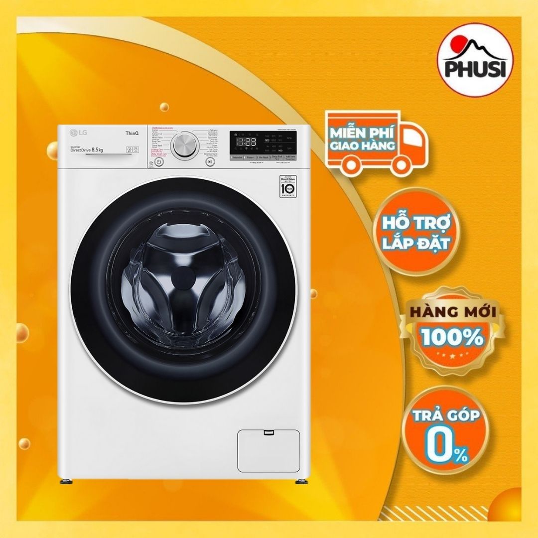 ✅[Trả góp 0%]Máy giặt LG Inverter 8.5 kg FV1408S4W
