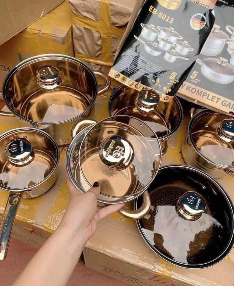 Bộ Nồi Đức 5 Đáy 6 Món 12 Chi Tiết EB-8016