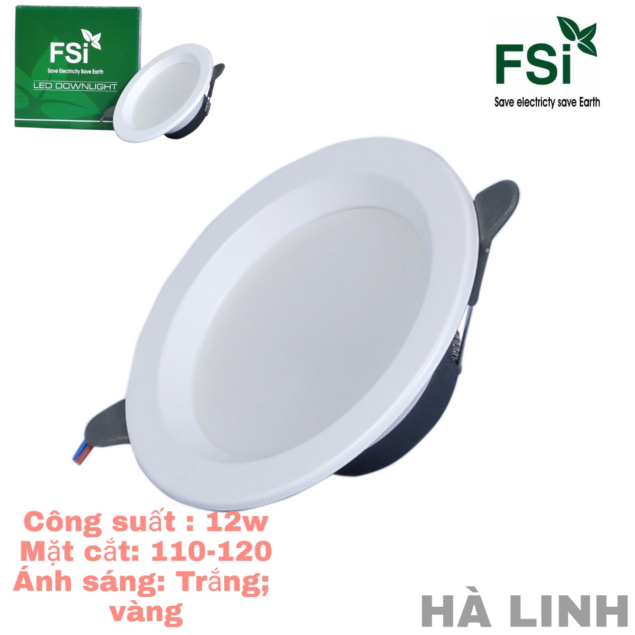 Đèn led âm trần đèn 9w 12 W FSI trang trí trần ánh sáng trắng vàng siêu sáng