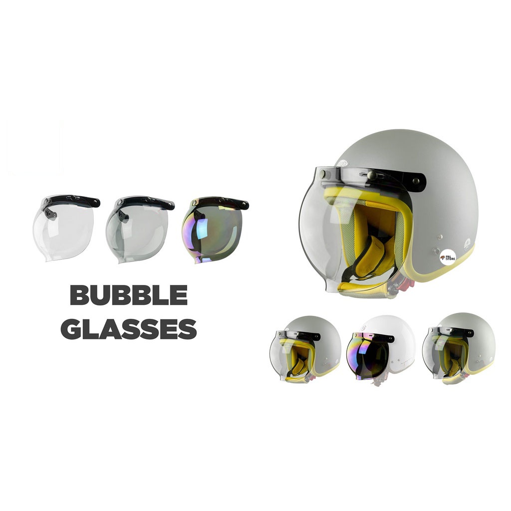 Kính Bubble Royal chắn gió, chống bụi, chống tia UV nhiều màu - gắn mũ 3/4 1/2 fullface classic có nút
