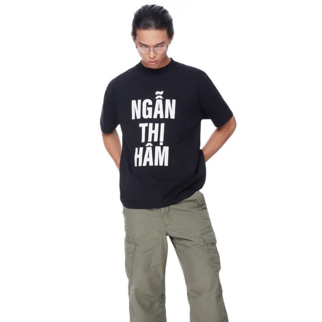 Áo thun tlinh "ghệ" two-sided black t-shirt