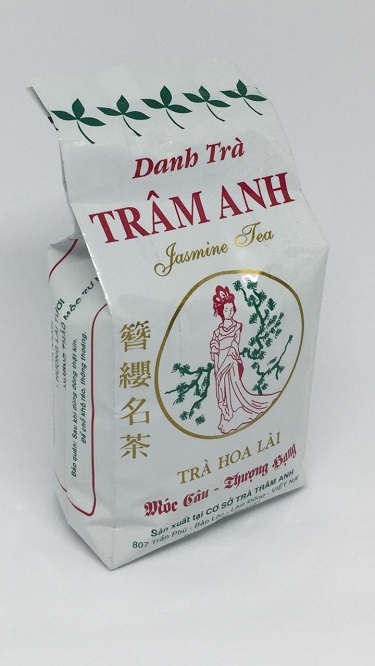  Trà Xanh Hoa Lài Thượng Hạng TRÂM ANH- gói trắng 100gr-Trà móc câu Bảo Lộc ướp Hoa Lài tươi 