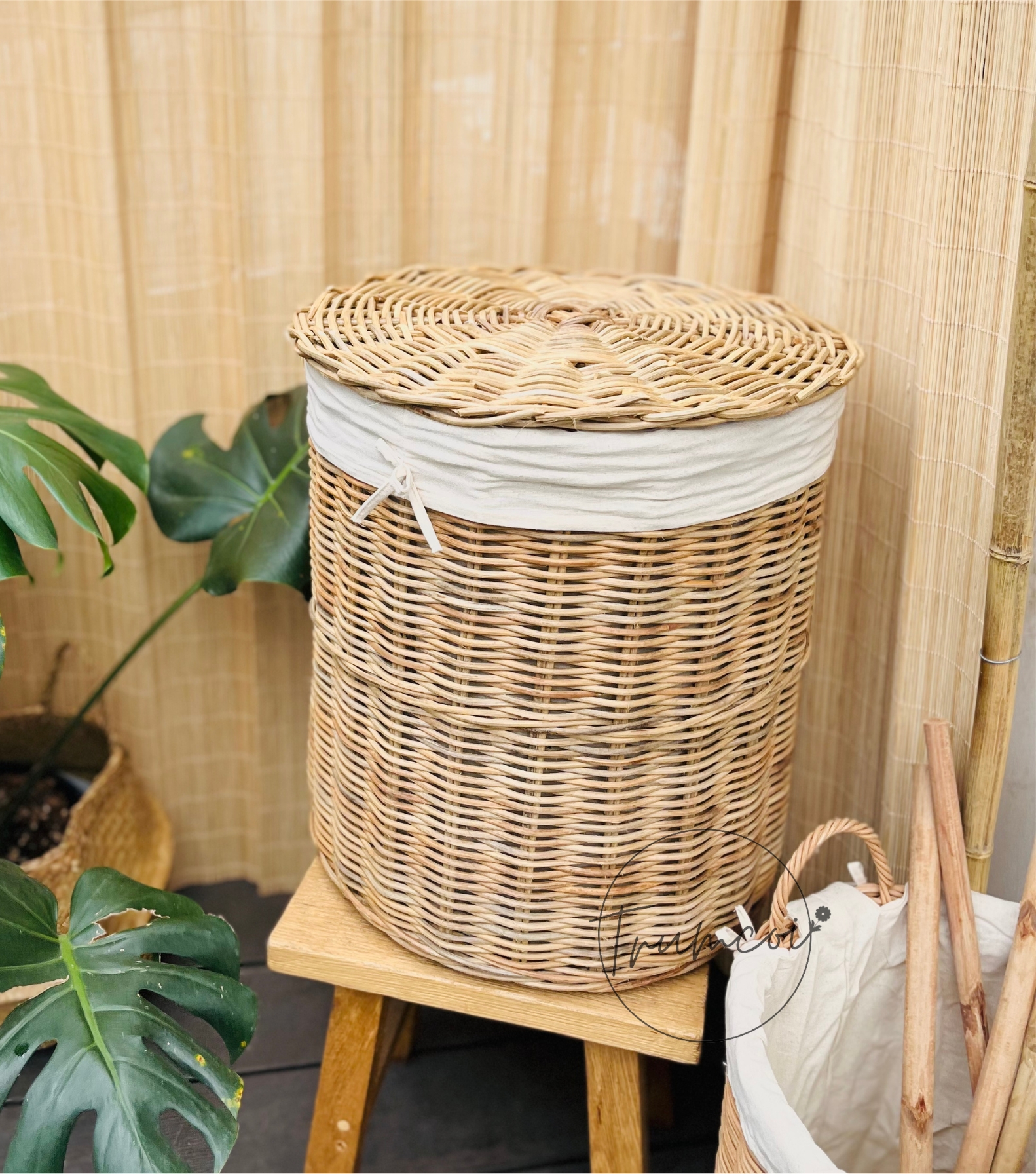 Sọt mây đựng đồ giặt có nắp