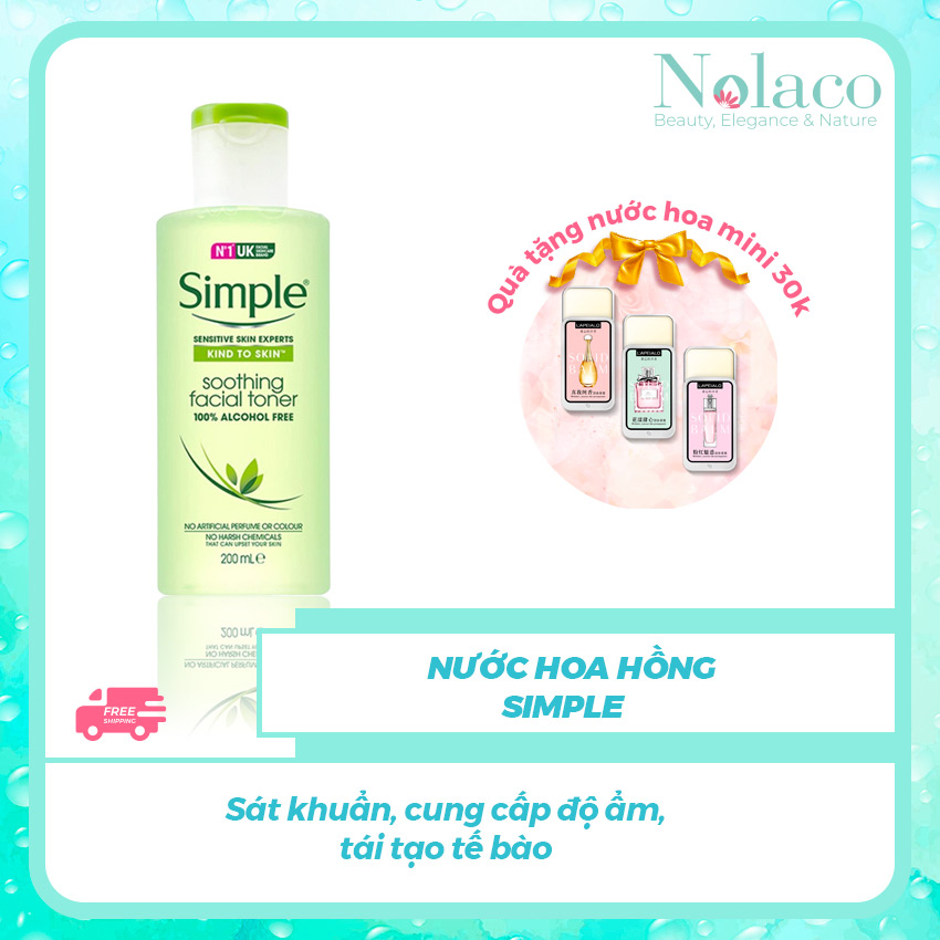 Nước hoa hồng Simple + Sát khuẩn cung cấp độ ẩm tái tạo tế bào+ Nước hoa hồng cho da dầu Nhật Bản +