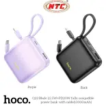 Pin dự phòng Hoco Q23 10000mAh hỗ trợ USB-A QC 3.0 & Cáp TypeC PD out 22.5W, Cáp Lightning out 20W, Thiết kế siêu nhỏ - Hàng Chính Hãng