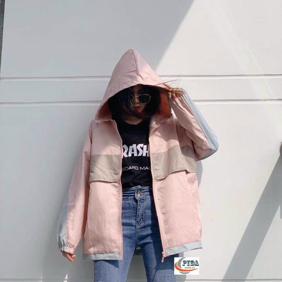Áo khoác dù phối màu áo khoác gió freesize cá tính - ak33
