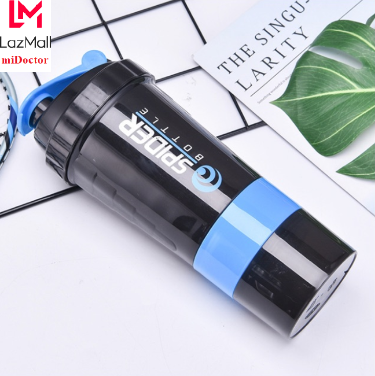 Bình Lắc Thể Thao Shaker - Bình Nước Gym Chính Hãng miDoctor Spider Màu Xanh Dương