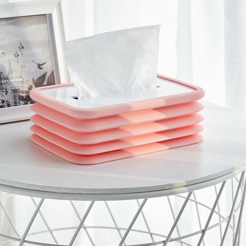 Hộp Đựng Khăn Giấy, khẩu trang Bằng Silicon Gấp Gọn Sáng Tạo Tiện Dụng