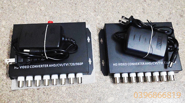 Bộ 2 converter bnc quang 8 cổng bnc dành cho camera 960p mắt 1.3mbp
