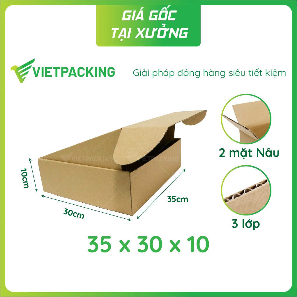 35x30x10 - 10 hộp carton gài hông đựng quần áo, quà tặng, phụ kiện thời trang siêu xinh