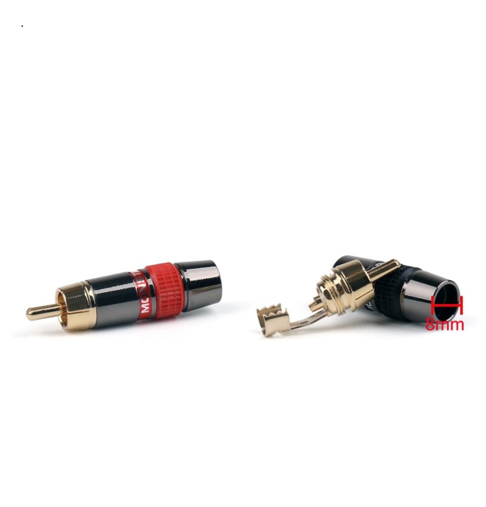 Bộ Jack RCA Monster hàn dây tín hiệu, Jack AV hoa sen cao cấp -bamboo audio