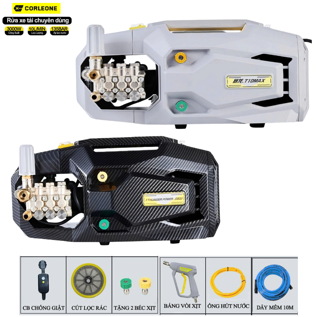  Máy Rửa Xe Chuyên Nghiệp Colorone G800 3000W 135 Bar 10L Phút Lõi Đồng Ti Sứ Cao Cấp 