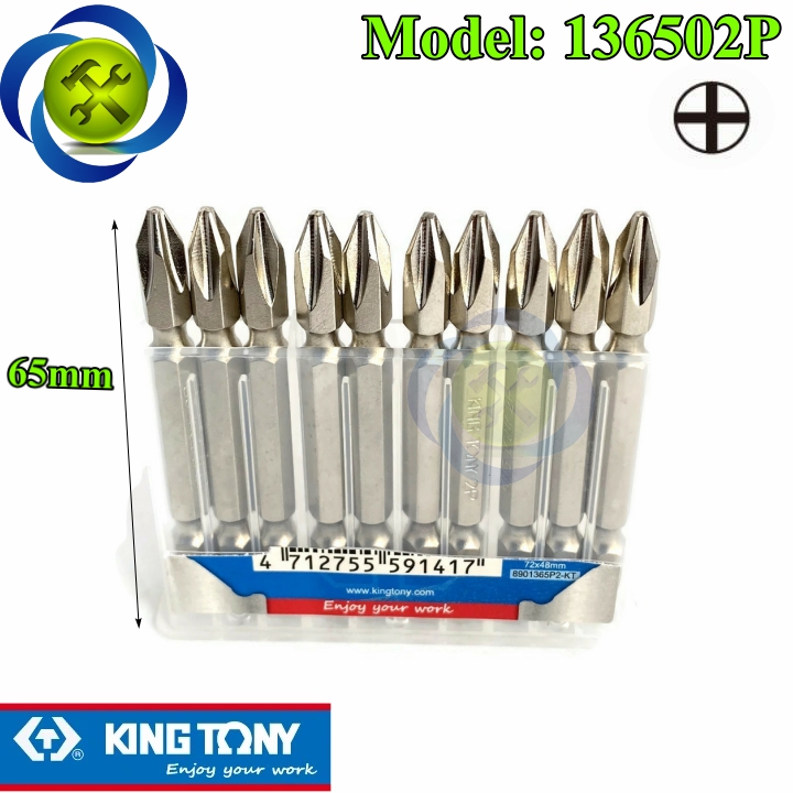 Mũi vít hai đầu bake ph2 kingtony 136502p dài 65mm