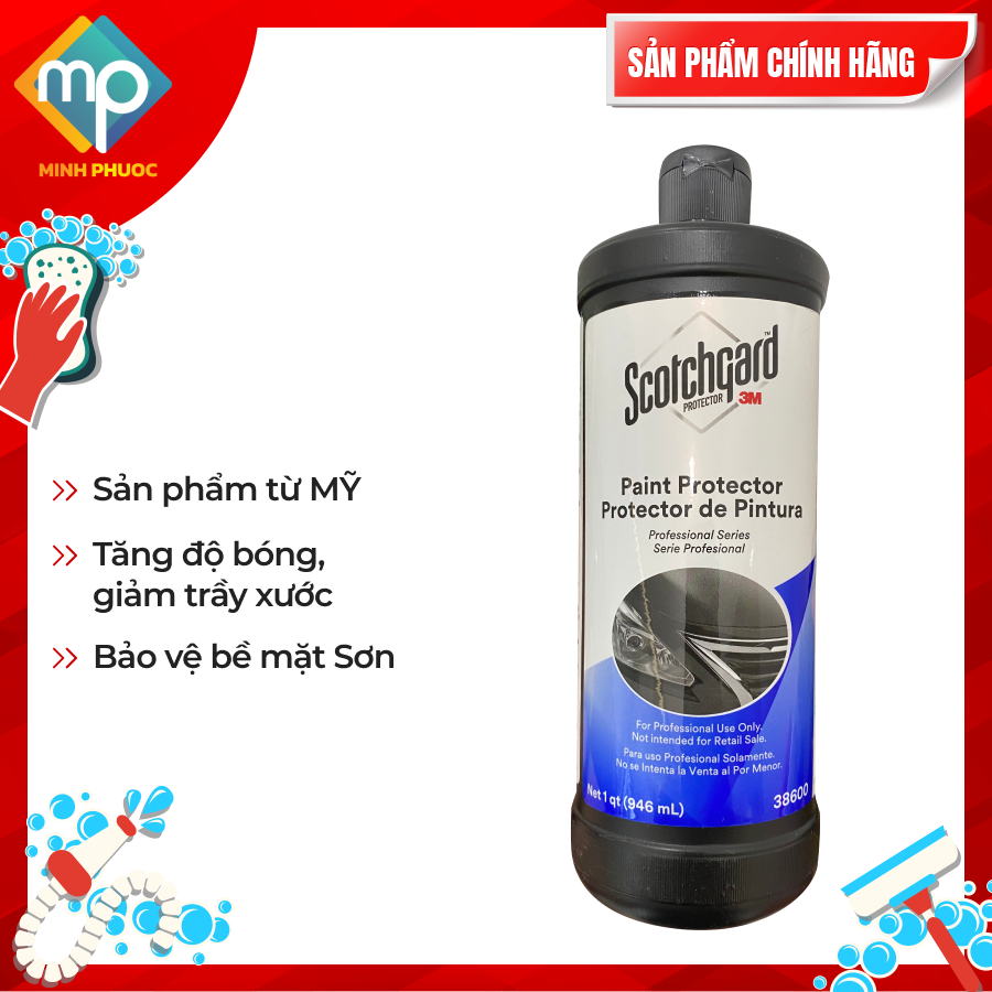 Phủ nano bảo vệ sơn ô tô xe máy 3m 38600- chính hãng từ mỹ