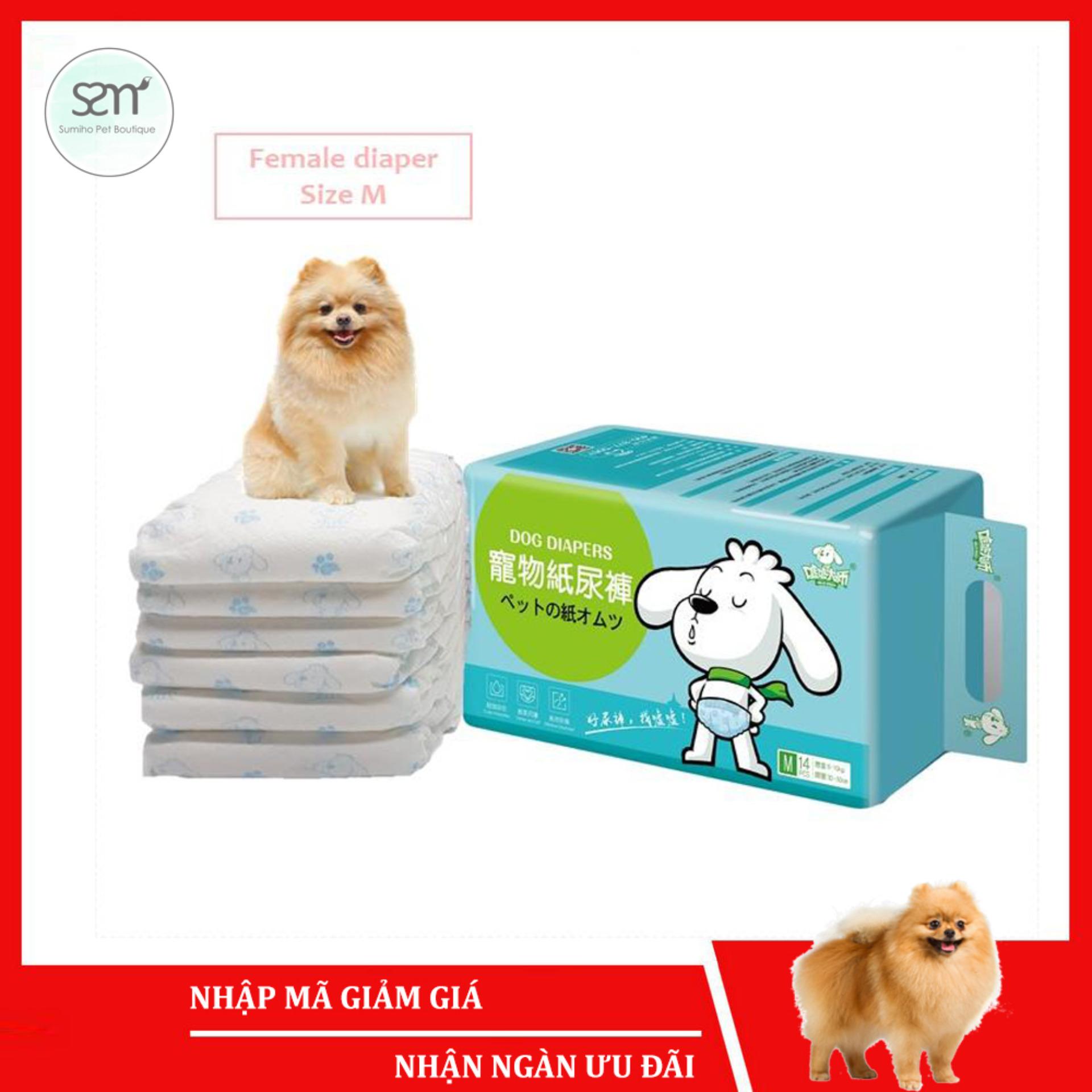 [Hoàn tiền 6%] 5 cái Bỉm vệ sinh chó mèo cái (Female) Sumiho công nghệ Ý size M cho chó 3-8Kg