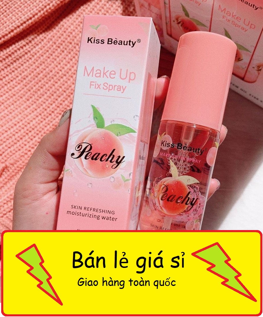 [HCM][CHUYÊN SỈ]CHAI NƯỚC TẨY TRANG KISS BEAUTY TRÁI ĐÀO-Tẩy trang trái đào kiss beauty makeup fix spray
