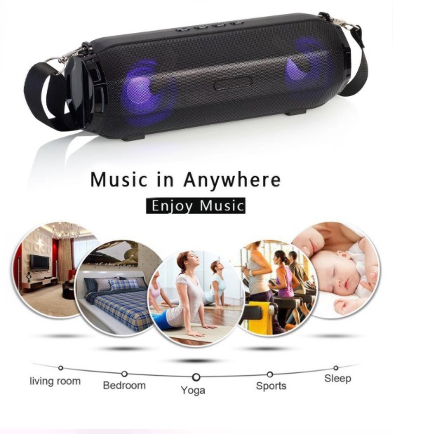 Loa Bluetooth di động Loa ngoài trời không dây Mini Loa Bluetooth Kisonli LED 903 - Đèn Led đẹp âm thanh sống động Hỗ trợ Thẻ TF FM Âm thanh nổi Hi-Fi Hộp Loa kép