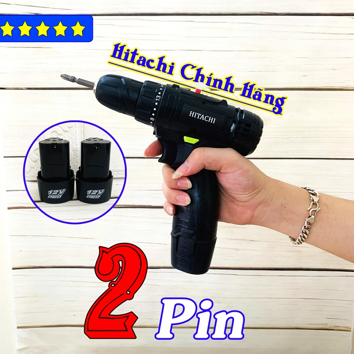 Khoan pin 12v hitachi 2 pin.máy bắt vít siêu tiện lợi