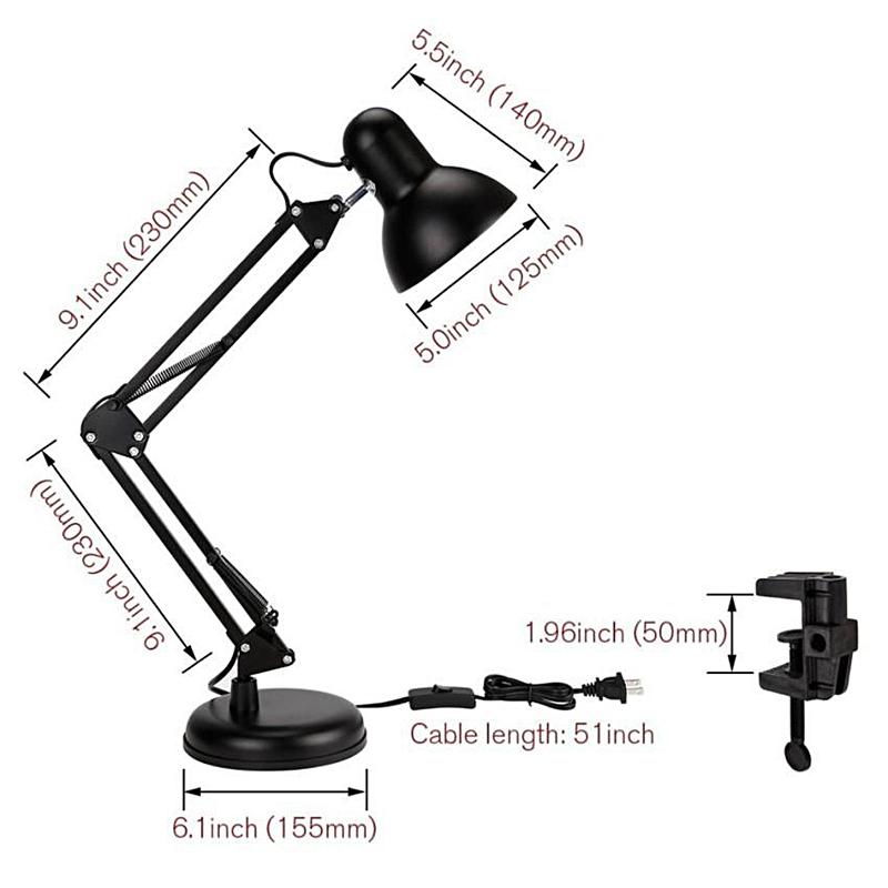 Đèn Học Để Bàn Gấp Gọn Có Đế Kẹp Xoay 360 Độ Đa Năng