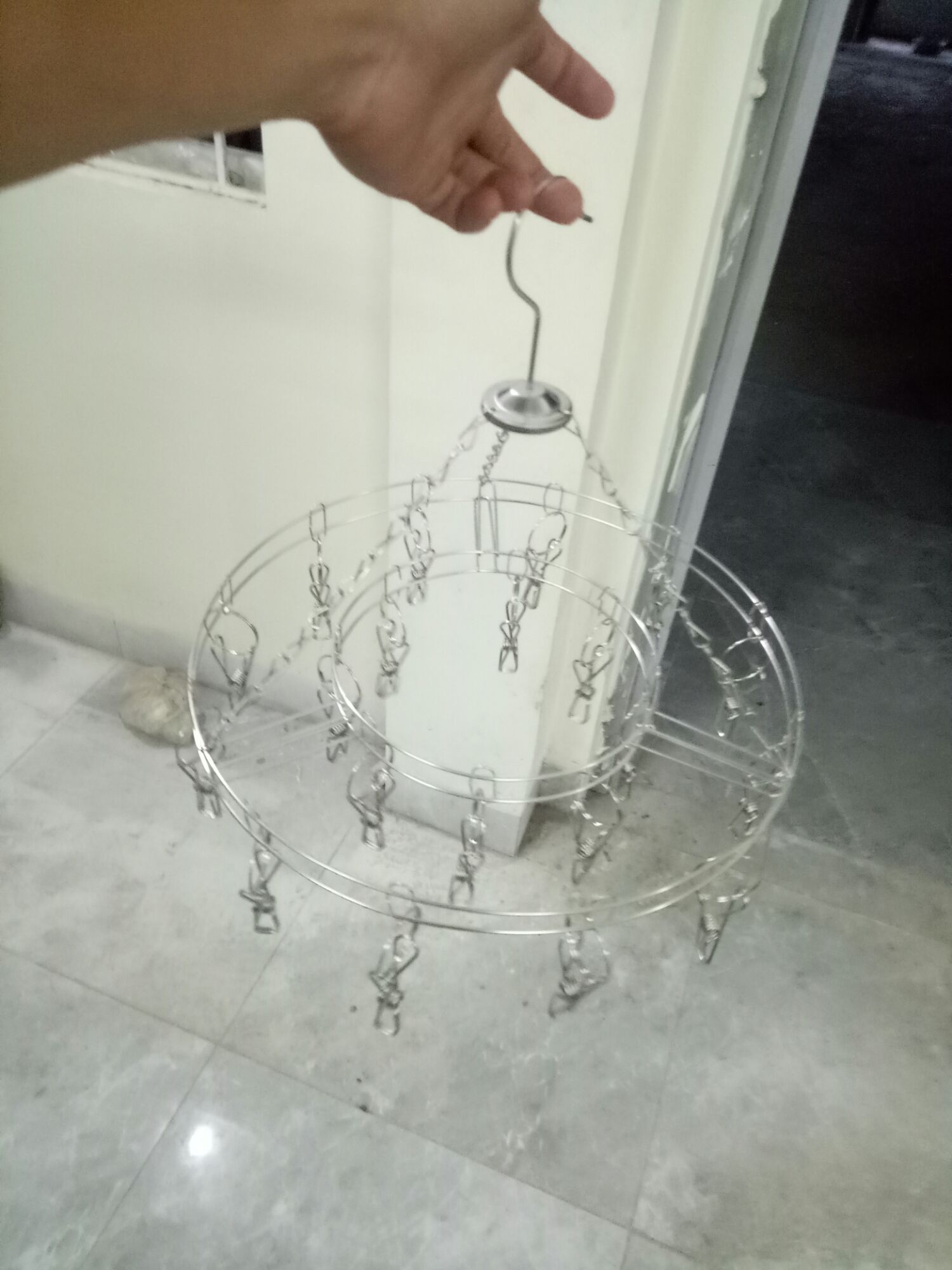 mắc dù tròn inox 2 tầng