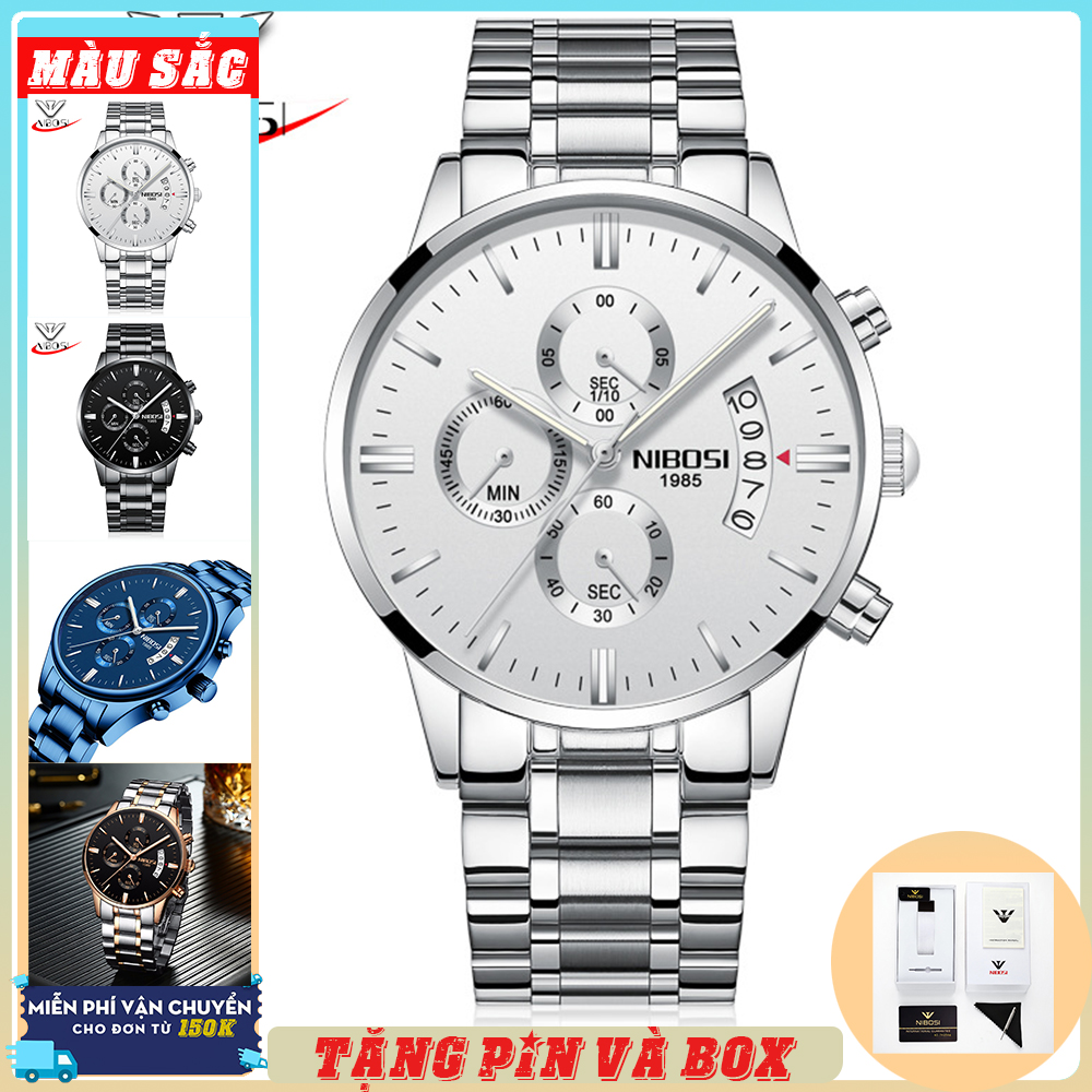 Đồng hồ nibosi 2309 đồng hồ nam authentic full box - tặng pin đồng hồ - đồng hồ nam đẹp