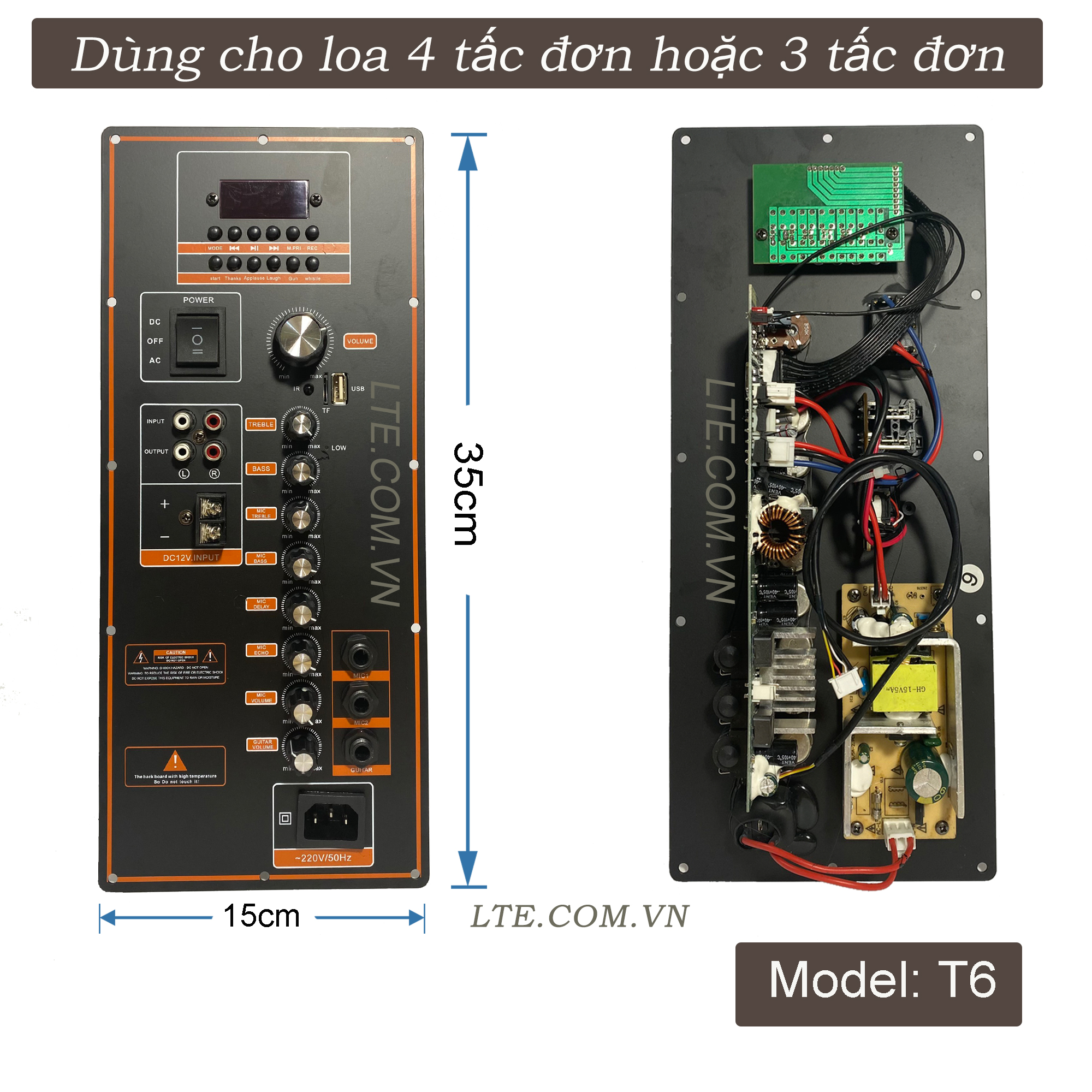 Bộ mạch loa kéo lắp cho loa 3 tấc 4 tấc