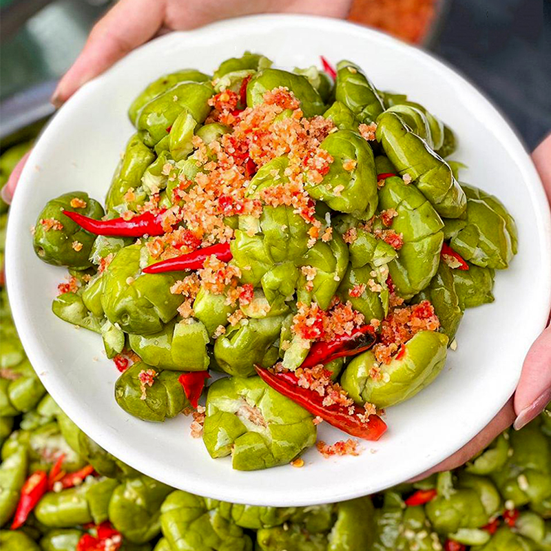 500gr quả cà na tươi đập dập sốc muối ớt chua chua ngọt ngọt