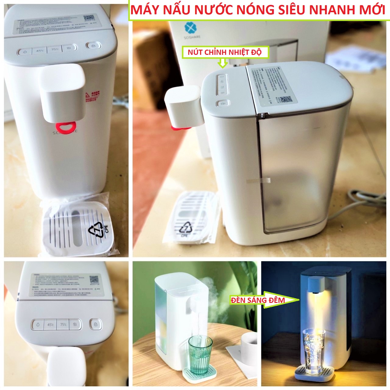 MÁY ĐUN NƯỚC NÓNG THÔNG MINH CÓ CHỈNH NHIỆT , BÌNH NƯỚC NÓNG , ẤM SIÊU TỐC THÔNG MINH , BÌNH ĐUN NƯỚC NÓNG SIÊU TỐC CHỈ 3 GIÂY , MÁY NƯỚC NÓNG TRỰC TIẾP