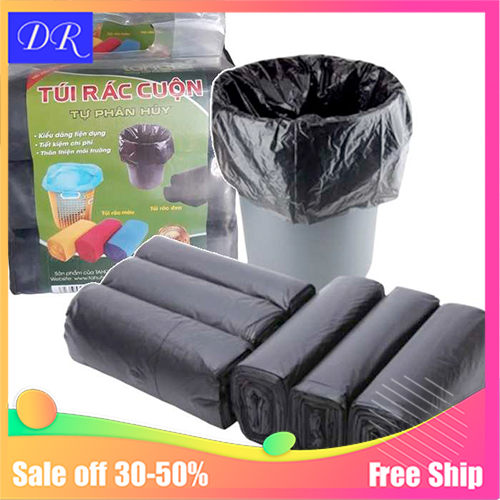 Lẻ 1 cuộn túi đựng rác tự phân hủy [chú ý 1 cuộn của set túi 3 cuộn]