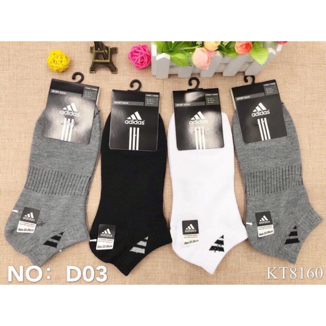 Set vỉ 6 đôi tất adidas nam cổ ngắn chất đẹp
