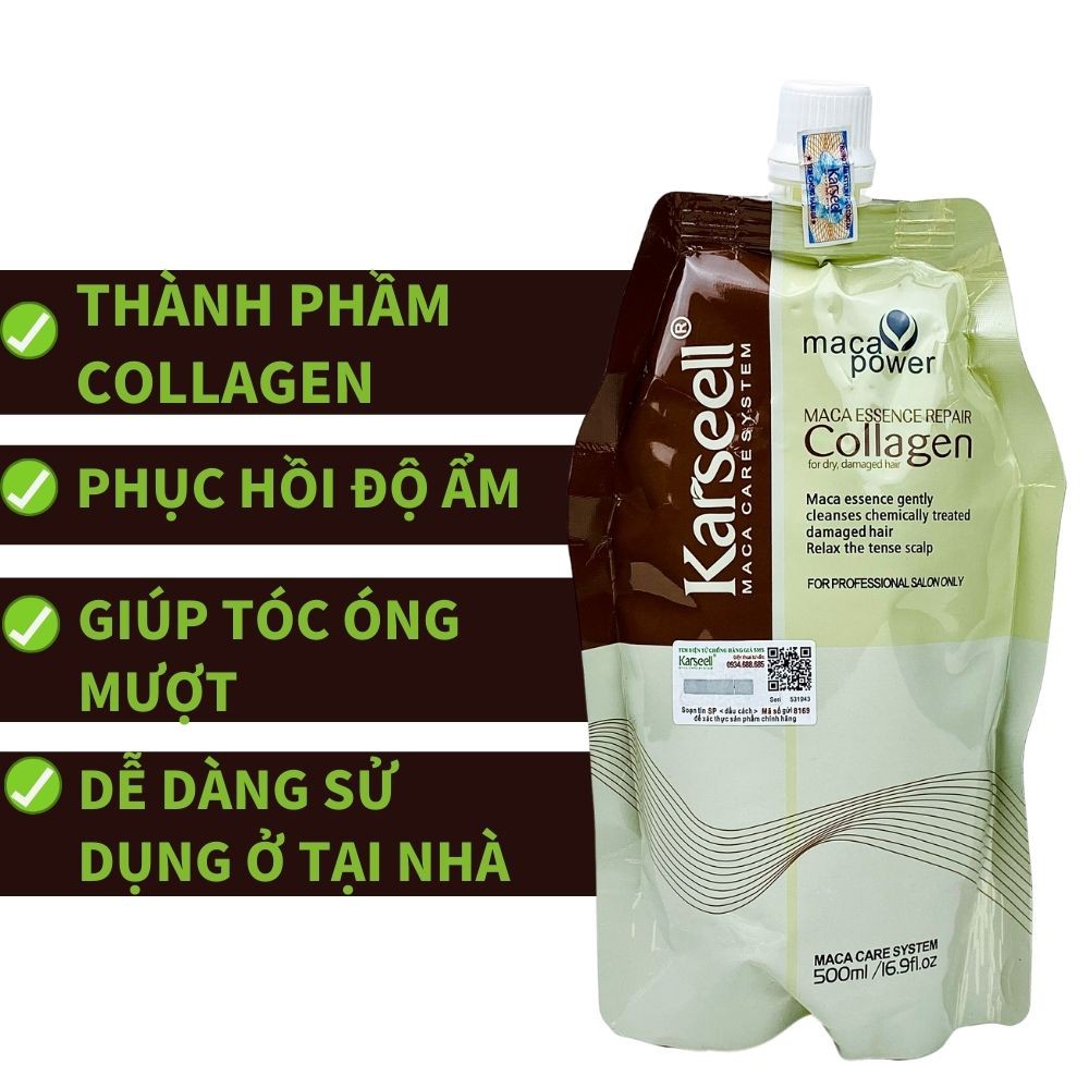 Kem ủ tóc phục hồi collagen karseell maca 500ml